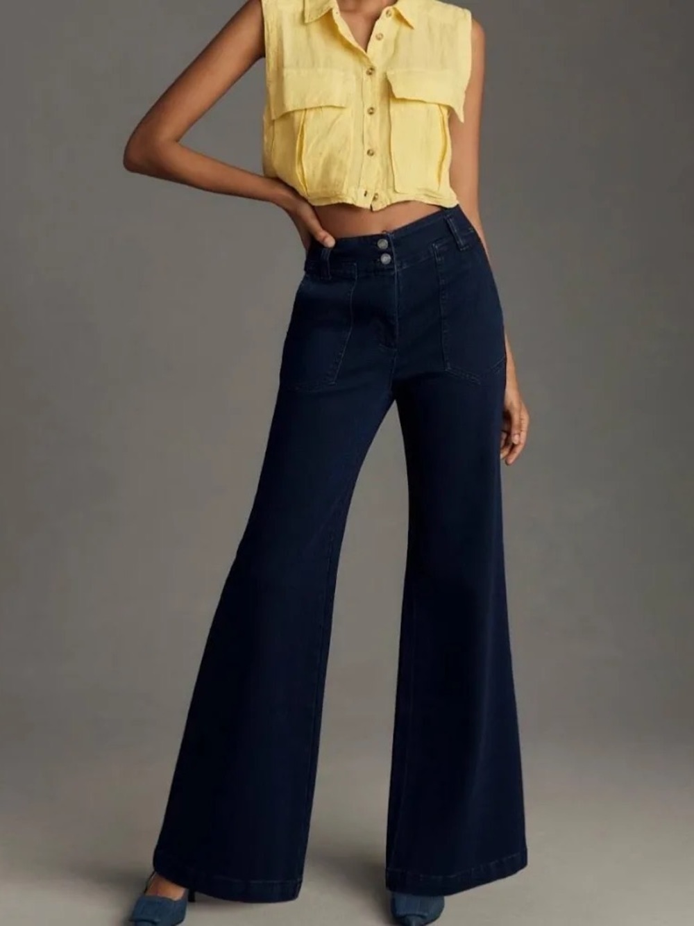 Anthropologie Maeve The Naomi Denim High-rise Wide-leg Jeans Size 25